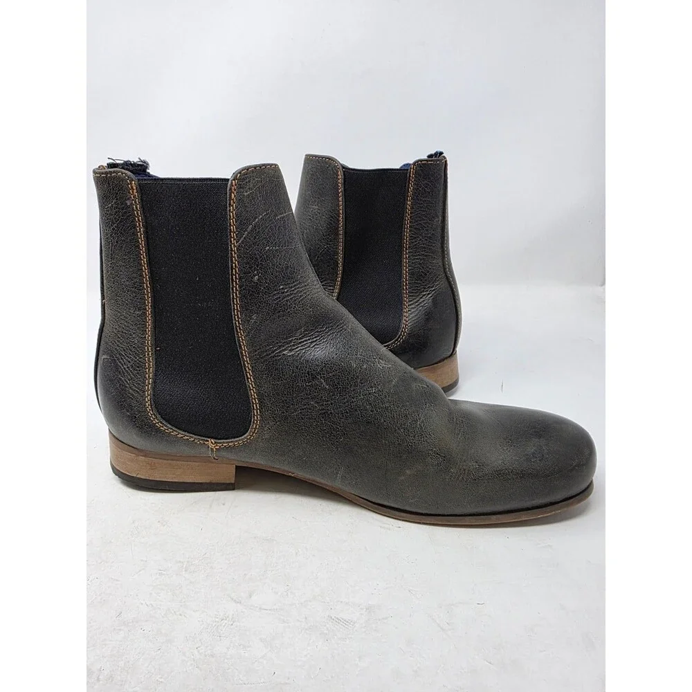 John Fluevog Mens Size 9 Chelsea Boots Radio RCI BBC Black Leather Ankle
